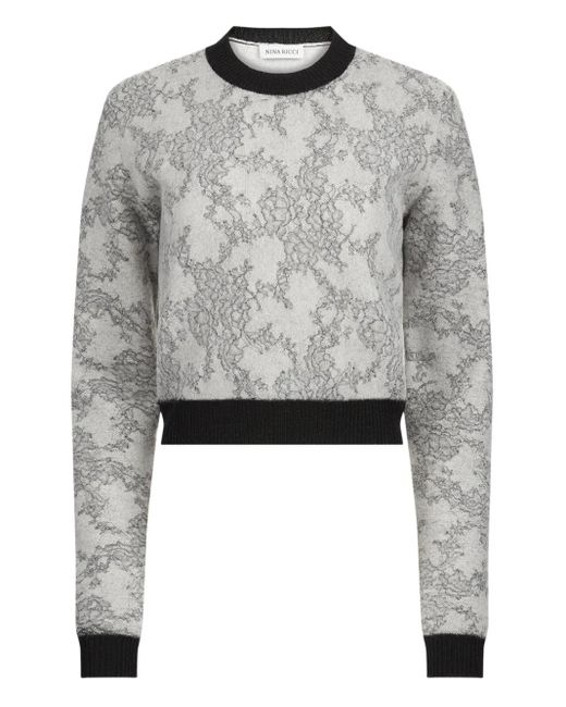 Nina Ricci レースジャカード プルオーバー Gray