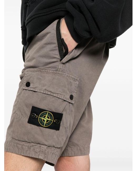Stone Island Cargo Shorts Met Compass-logopatch in het Gray voor heren