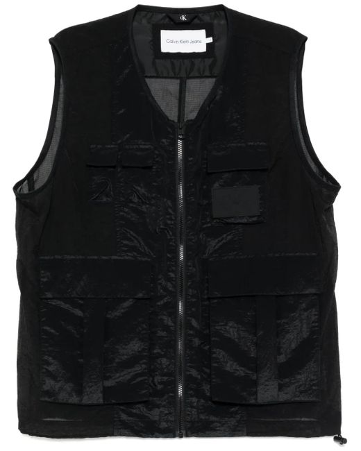 Calvin Klein Black Panelled Gilet for men
