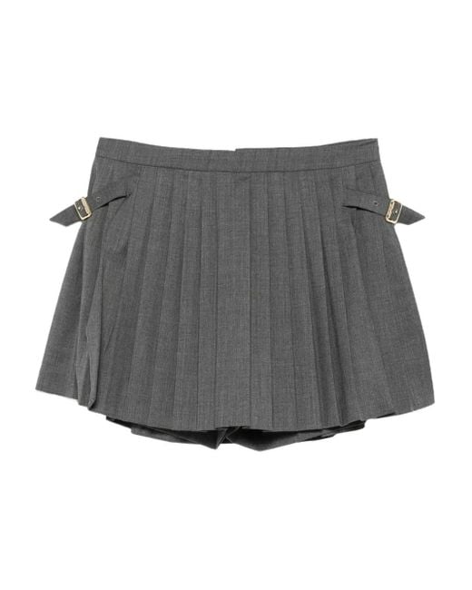 Sandro Skorts Met Geplooide Gesp in het Gray