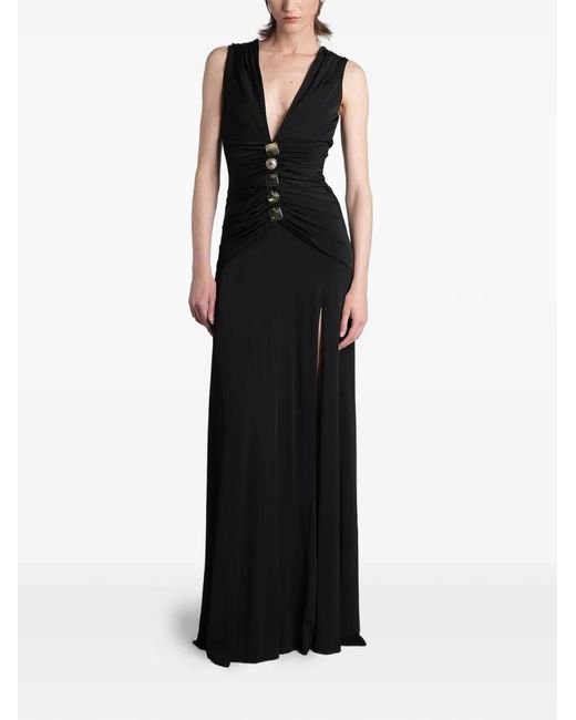 PATBO Black Moonlit Ruched Embellished Maxi Dress