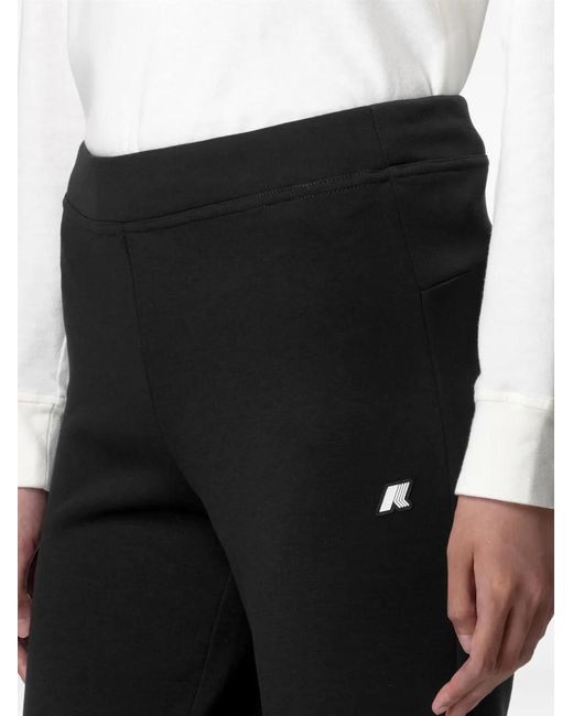 K-Way Black Jenny Logo-Patch Trousers
