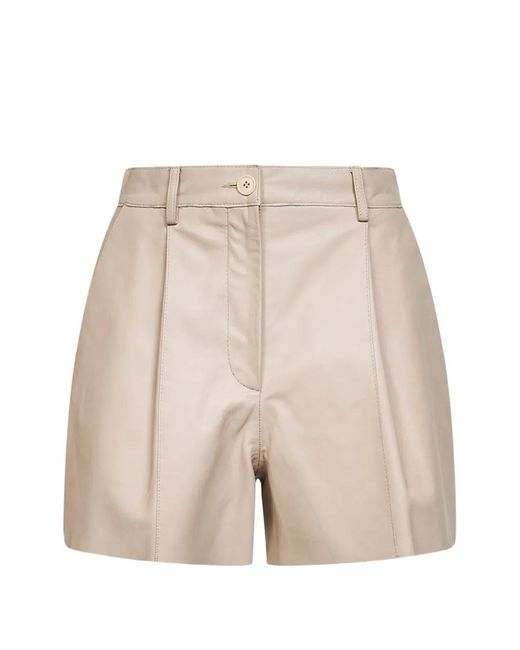 P.A.R.O.S.H. Natural Short En Cuir À Design Plissé
