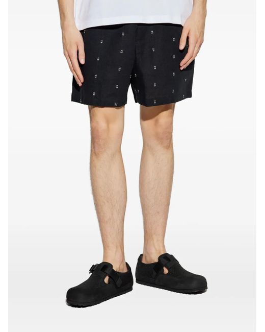Rag & Bone Black Embroidered Shorts for men