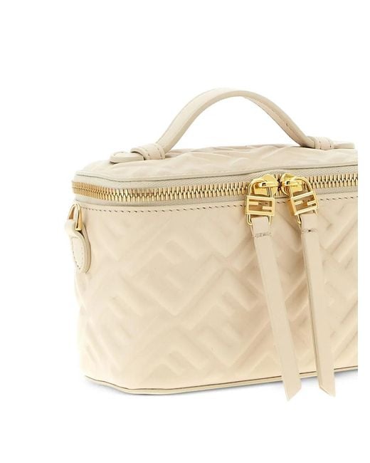 Fendi Natural Vanity Ff-Pattern Quilted Tote Bag