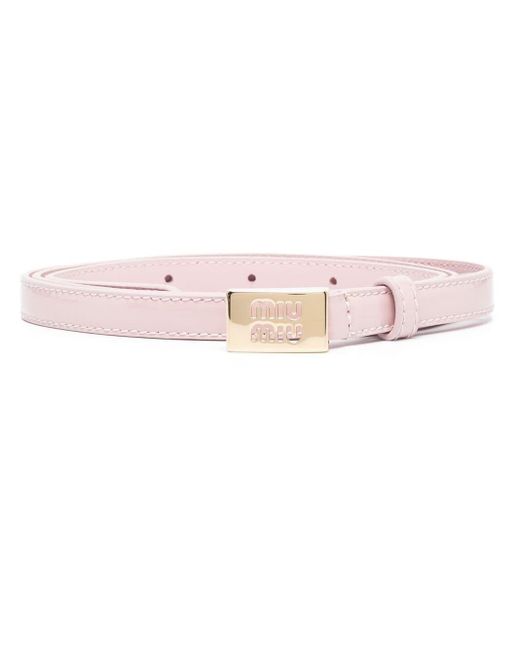 Cinturón con logo Miu Miu de color Pink