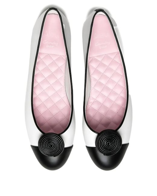 ALEVI White Dollie Ballet Flats