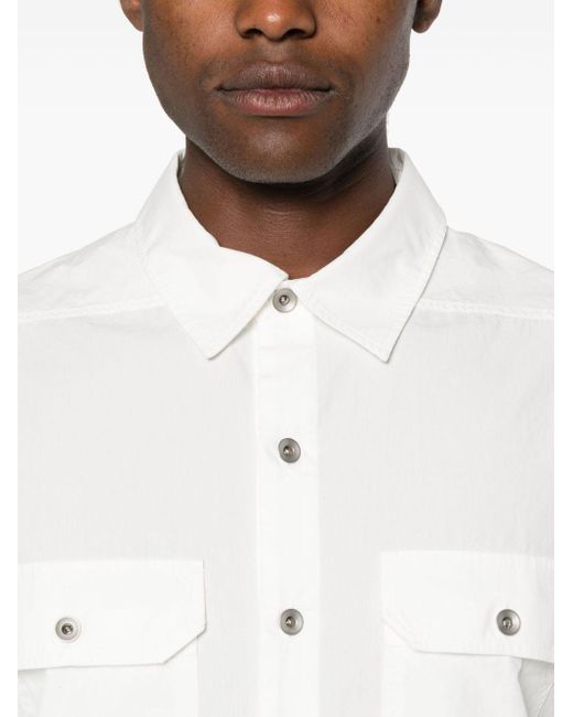 Rick Owens White Long-sleeve Cotton Shirt for men