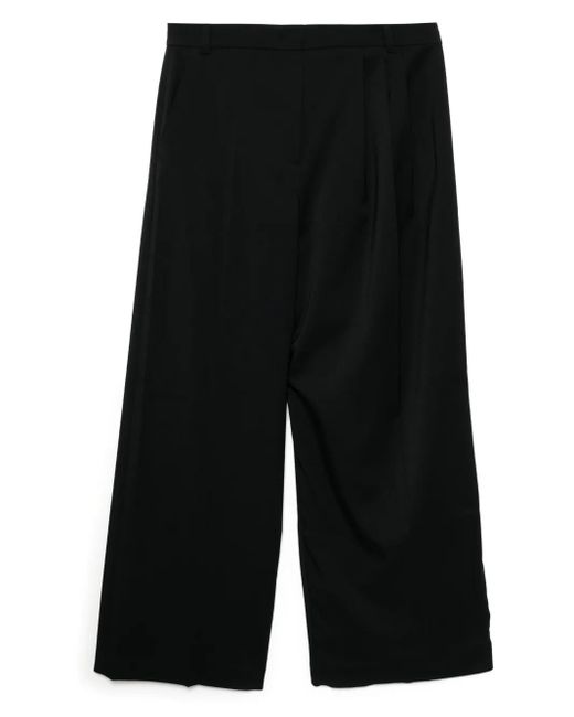Pushbutton Black Side-Detailed Asymmetric Trousers