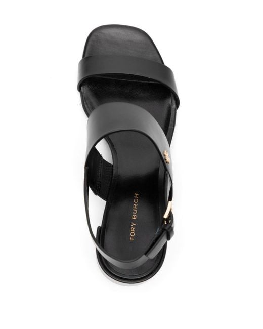 Tory Burch Black Double T 50mm Leather Sandals