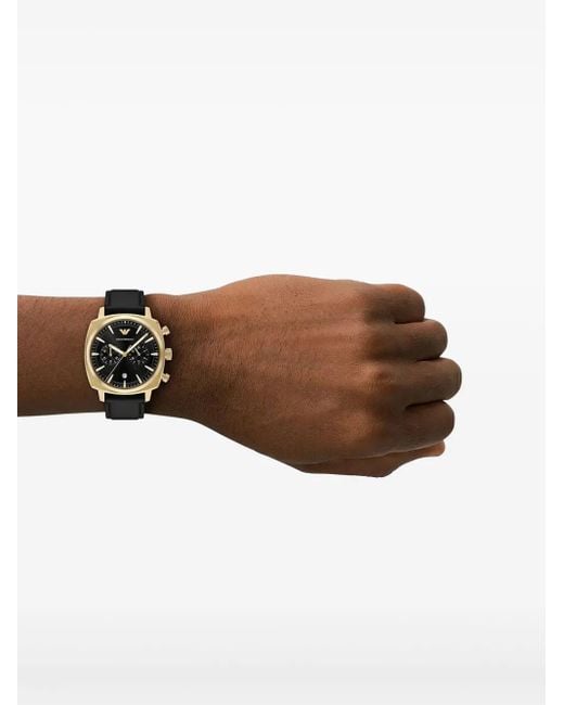 Emporio Armani Black Round-Face 43Mm for men