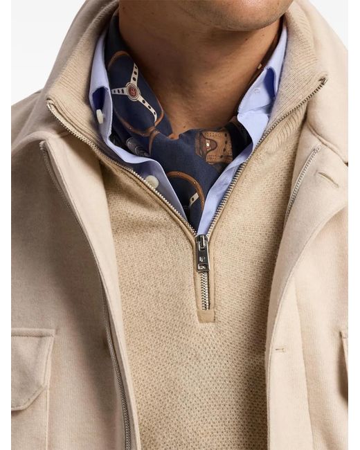 Ralph Lauren Blue Automotive-Print Silk Scarf for men