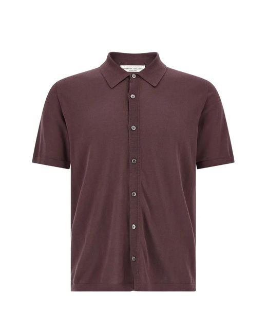 Roberto Collina Purple Short-Sleeve Knitted Shirt for men