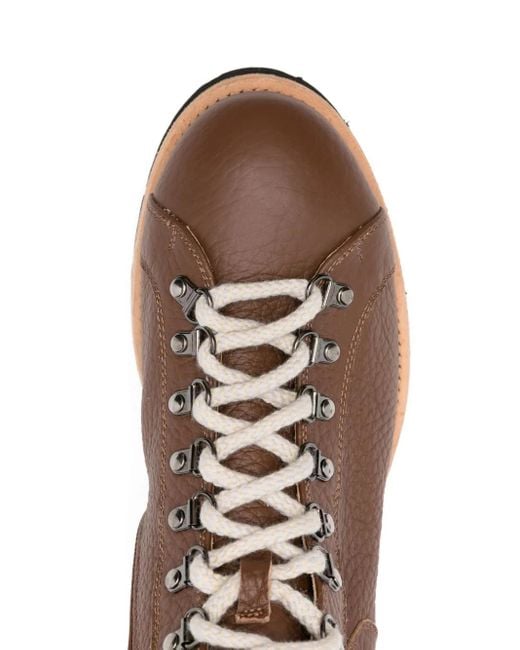 Eleventy Brown Leather Boots for men