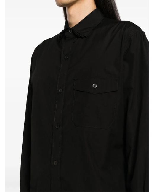 Yohji Yamamoto Black Broad Triple-Collar Shirt for men