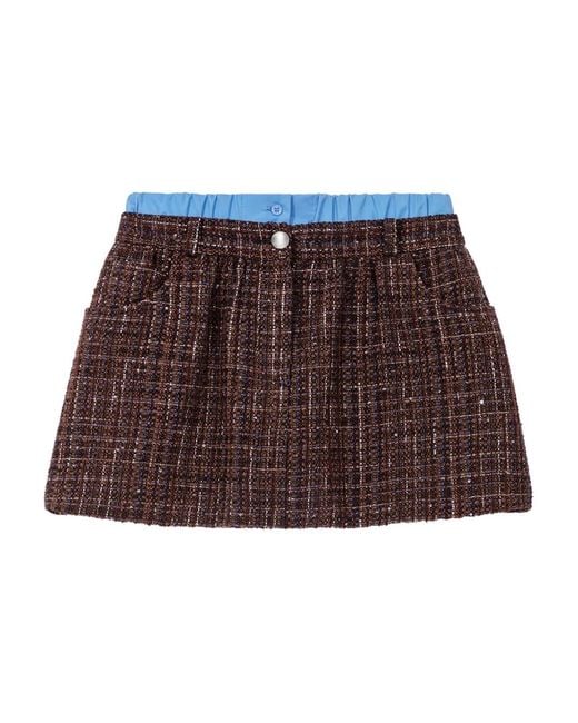 Maje Brown Button Mini Skirt