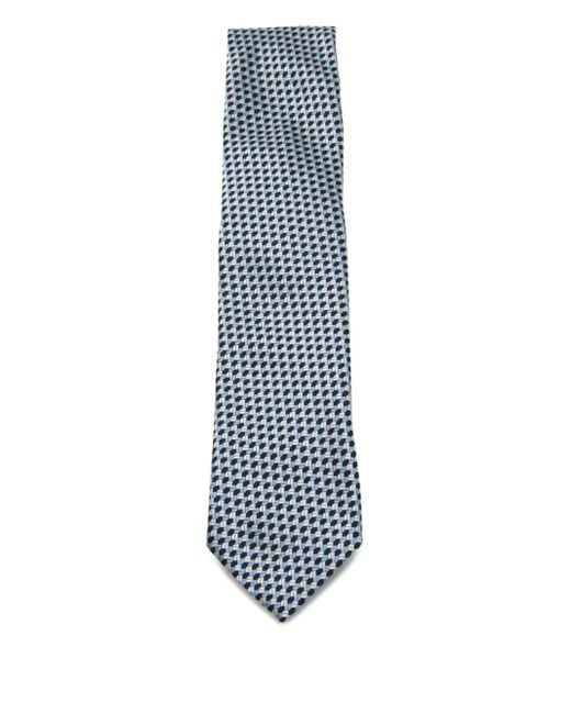 Zegna Geometrisch gemusterte Krawatte in Blue für Herren