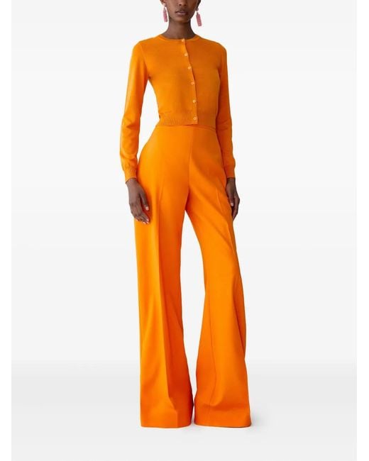 Carolina Herrera Orange Crewneck Cardigan