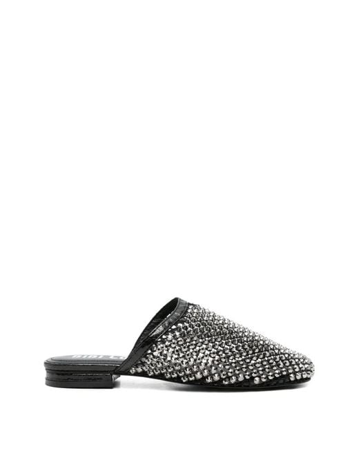 Bibi Lou White Mules Jay Cloutées
