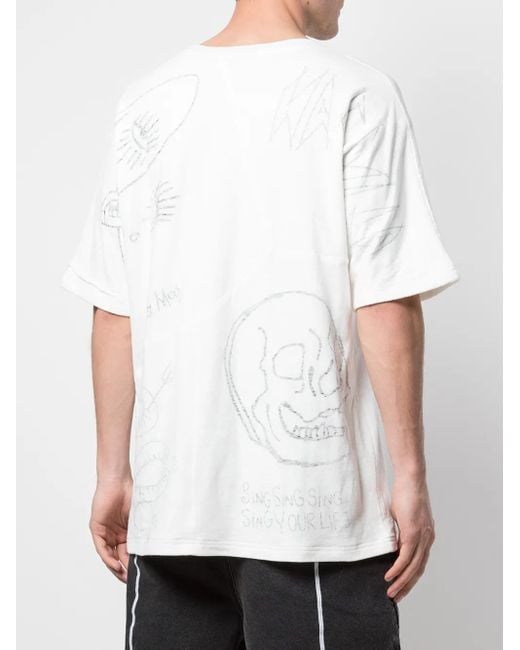Haculla White Mixed Mania Oversized T-Shirt for men