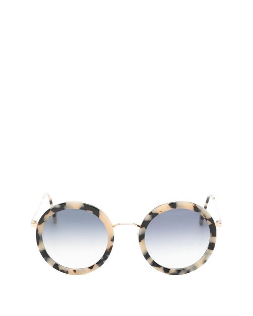 Andy Wolf Metallic Tortoiseshell-Effect Round-Frame Sunglasses