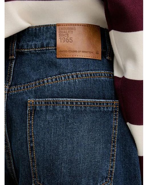 Benetton Blue Faded Balloon-Fit Jeans