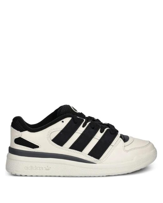 Adidas Black Three-Stripes Leather Trainers for men