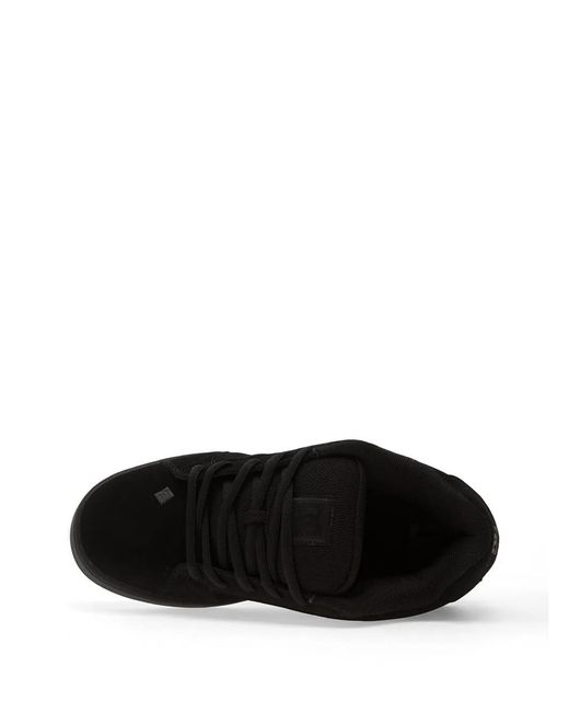 DC Shoes Black Net Logo-Patch Suede Sneakers for men