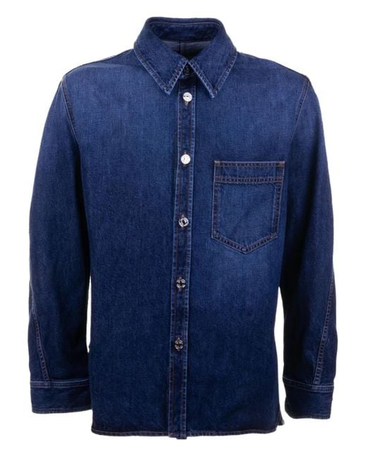 メンズ Givenchy パッチポケット デニムシャツ Blue