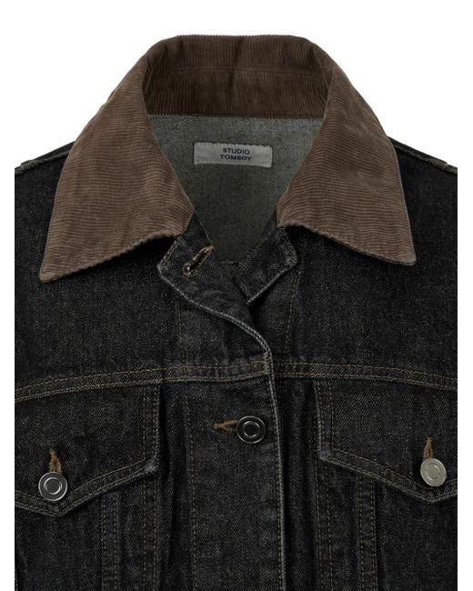 Giacca Denim Con Colletto A Coste di Studio Tomboy X in Black