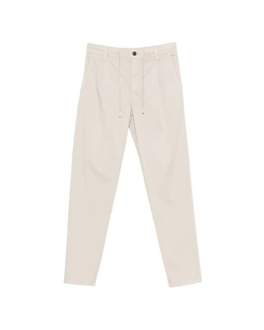 Eleventy White Pleated Trousers for men