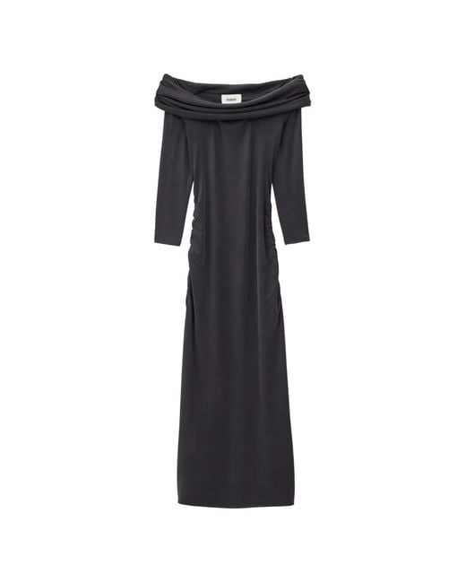 Ba&sh Black Bettina Off-Shoulder Ruched Dress