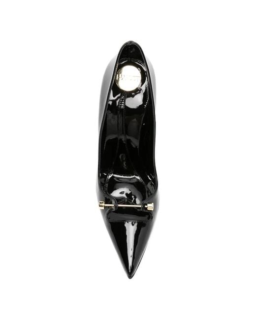 HARDOT Black Patent-Leather Pointed-Toe Pumps