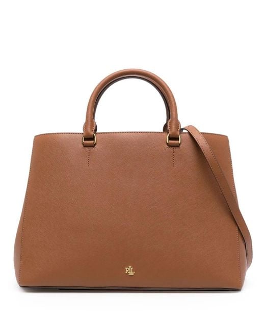 Ralph Lauren Brown Hanna Leather Satchel Bag