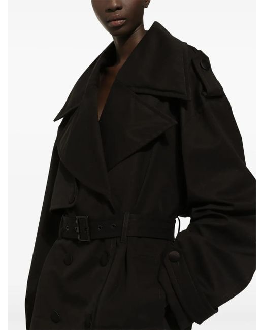 Dolce & Gabbana Black Belted Double-Breasted Jacket
