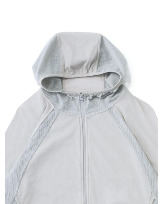 Hiking Patrol White Orbit Mesh-Panel Hooded Jacket for men