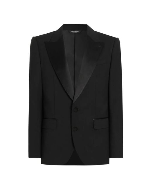 Dolce & Gabbana Black Blazer À Revers Pointus for men