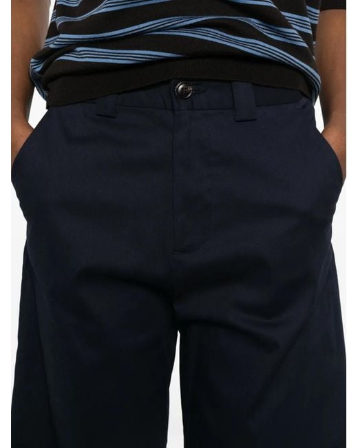 White Sand Blue Cuffed Ample Trousers