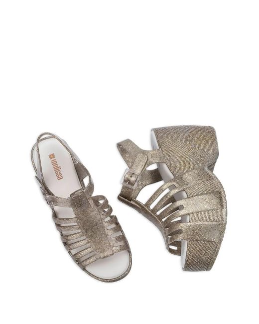 Melissa Natural 100Mm Glitter Platform Sandals