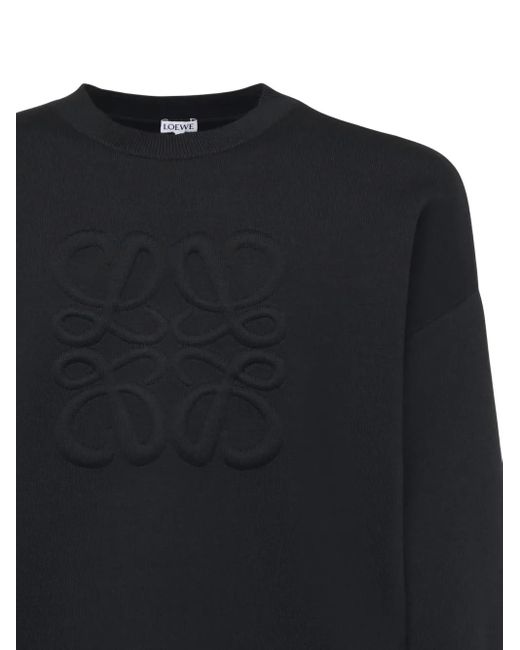 Loewe Black Anagram-Logo Wool-Blend Sweater for men