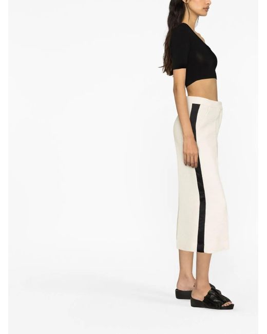 Semicouture Natural High-Waisted Cropped Trousers