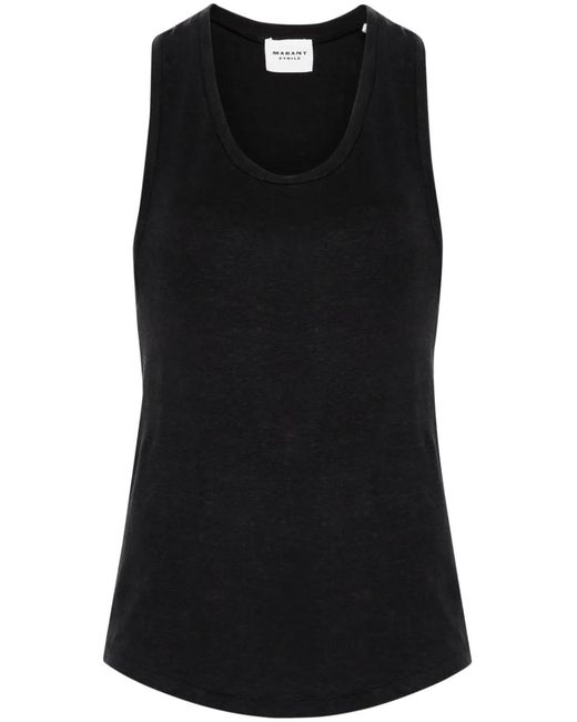 Isabel Marant Black Arielle Linen Top