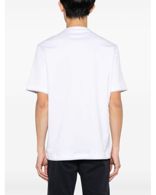 Brunello Cucinelli T-shirt Met Geborduurd Logo in het White voor heren