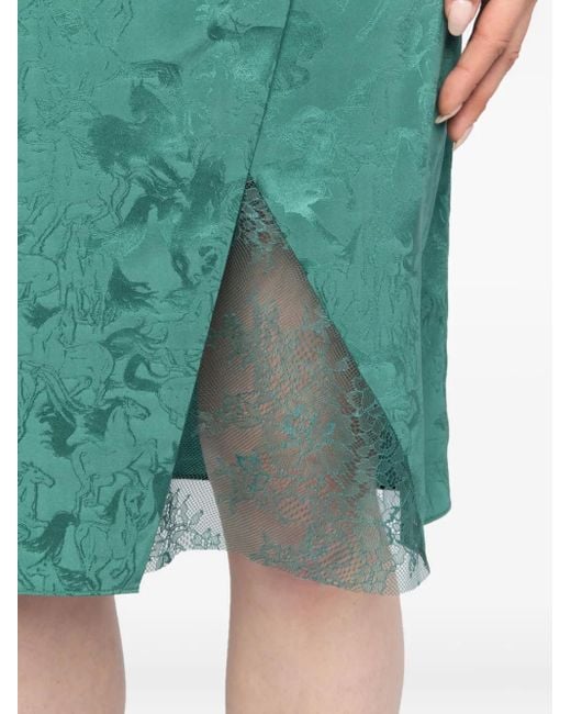 Zadig & Voltaire Julen レースインサート ミディスカート Green