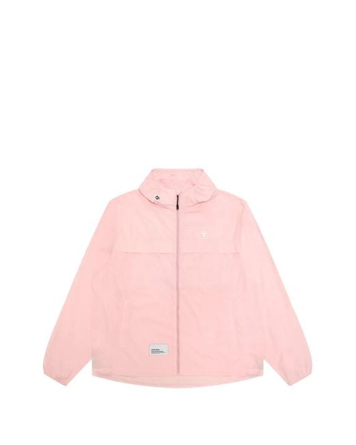 Aape By A Bathing Ape Pink Logo-Detail Hooded Jacket for men