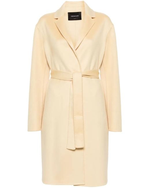 Fabiana Filippi Natural Belted Cashmere Long Coat