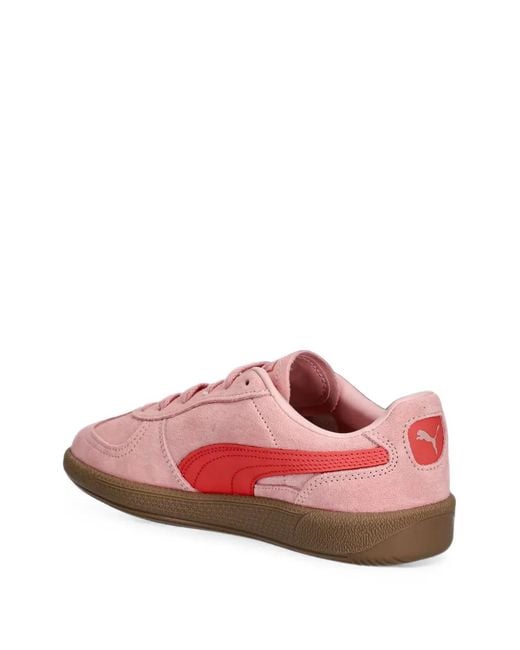 PUMA Pink Palermo Logo-Patch Sneakers