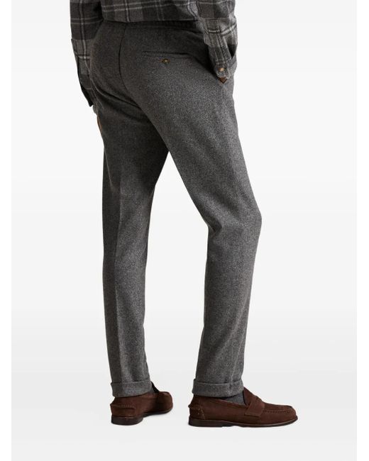 Polo Ralph Lauren Gray Pressed-Pleat Trousers for men