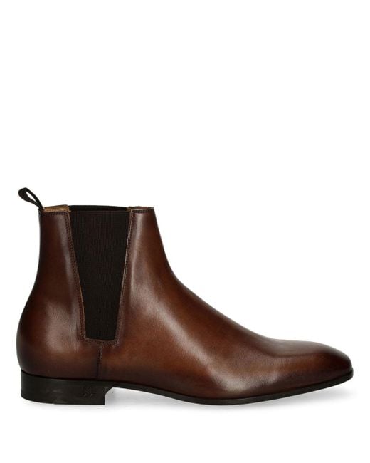 Karl Lagerfeld Brown Leather Chelsea Boots for men