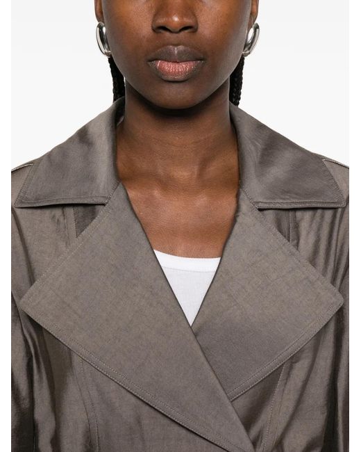 Peserico Brown Belted Double-Breasted Jacket